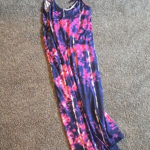 Medium long baggy tie dye dress